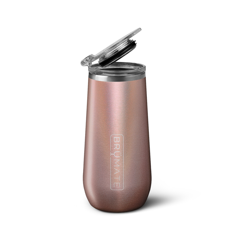 Champagne Flute | Glitter Rose Gold | 12oz H5